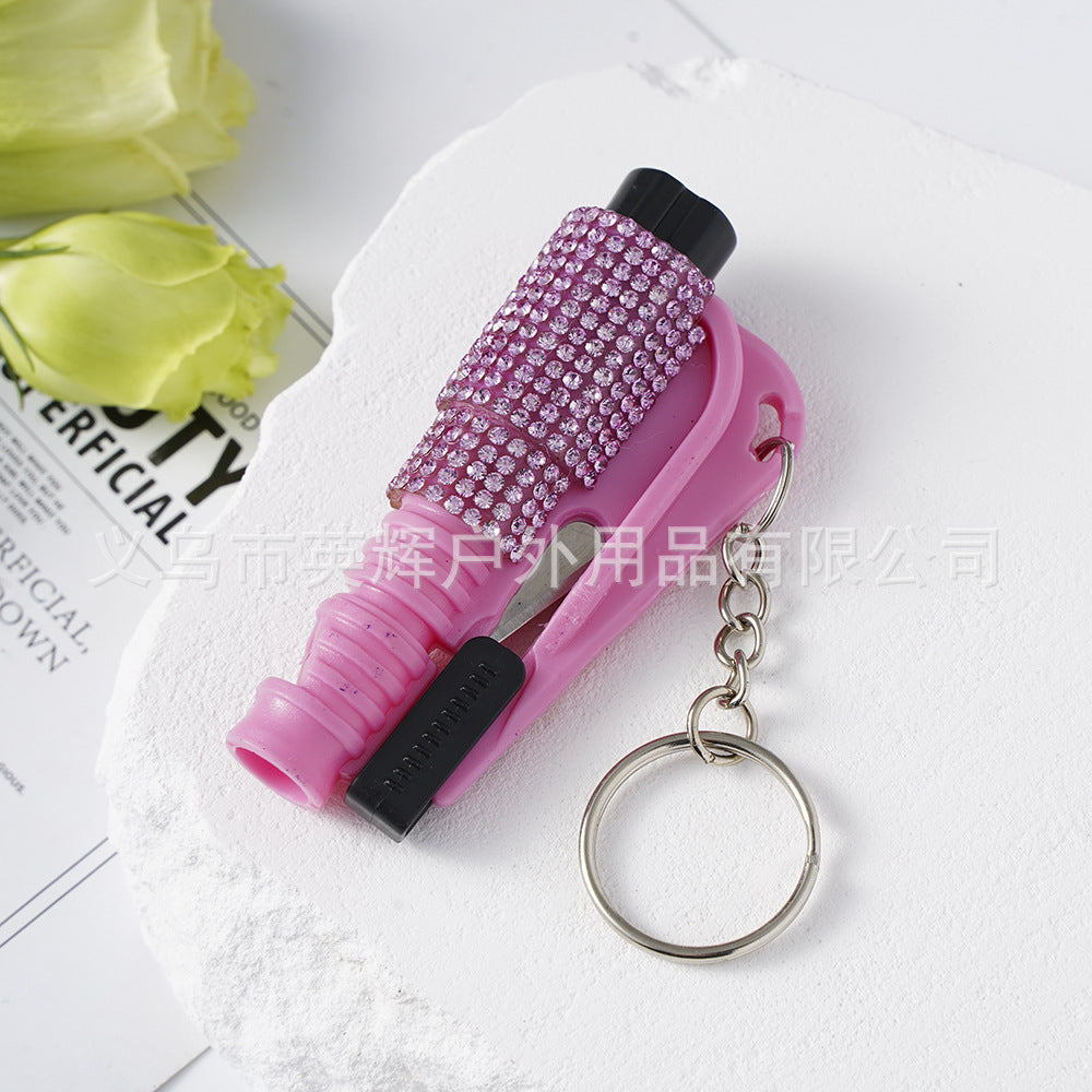 Wholesale Multi-functional 2-in-1 Mini Plastic Keychains for Outdoor Cars